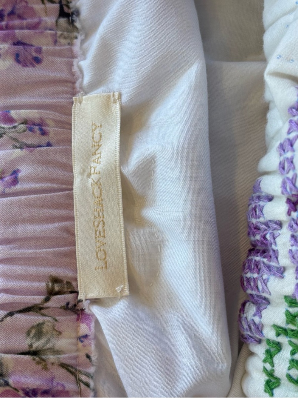 LoveShackFancy Quilted Cross-Stitch Lace Bandeau Tube Top - Picture 6 of 8